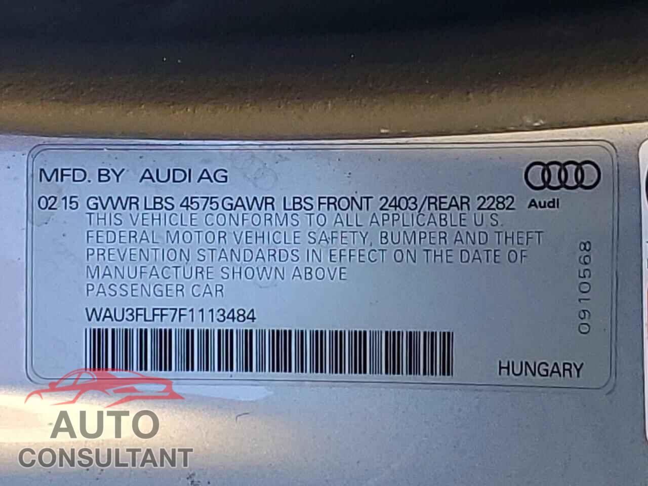 AUDI A3 2015 - WAU3FLFF7F1113484