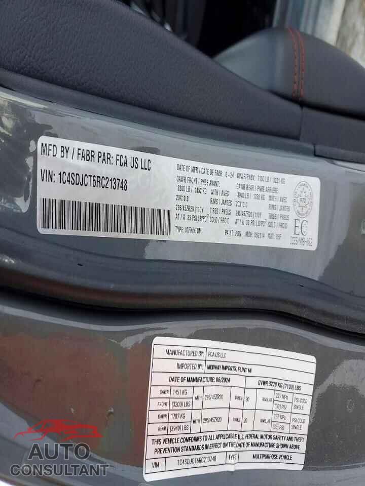 DODGE DURANGO 2024 - 1C4SDJCT6RC213748