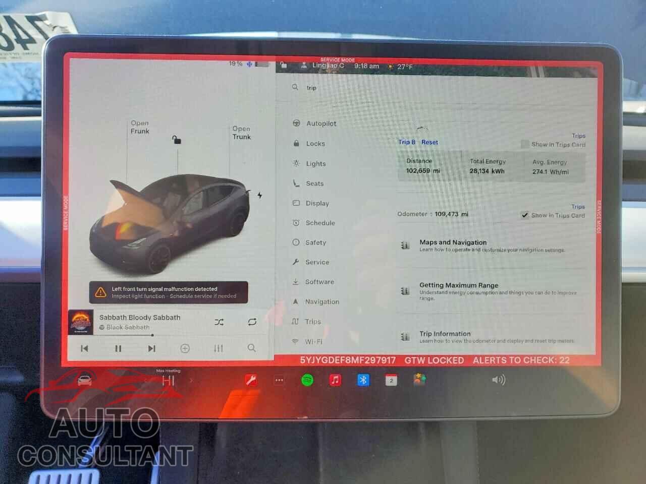 TESLA MODEL Y 2021 - 5YJYGDEF8MF297917