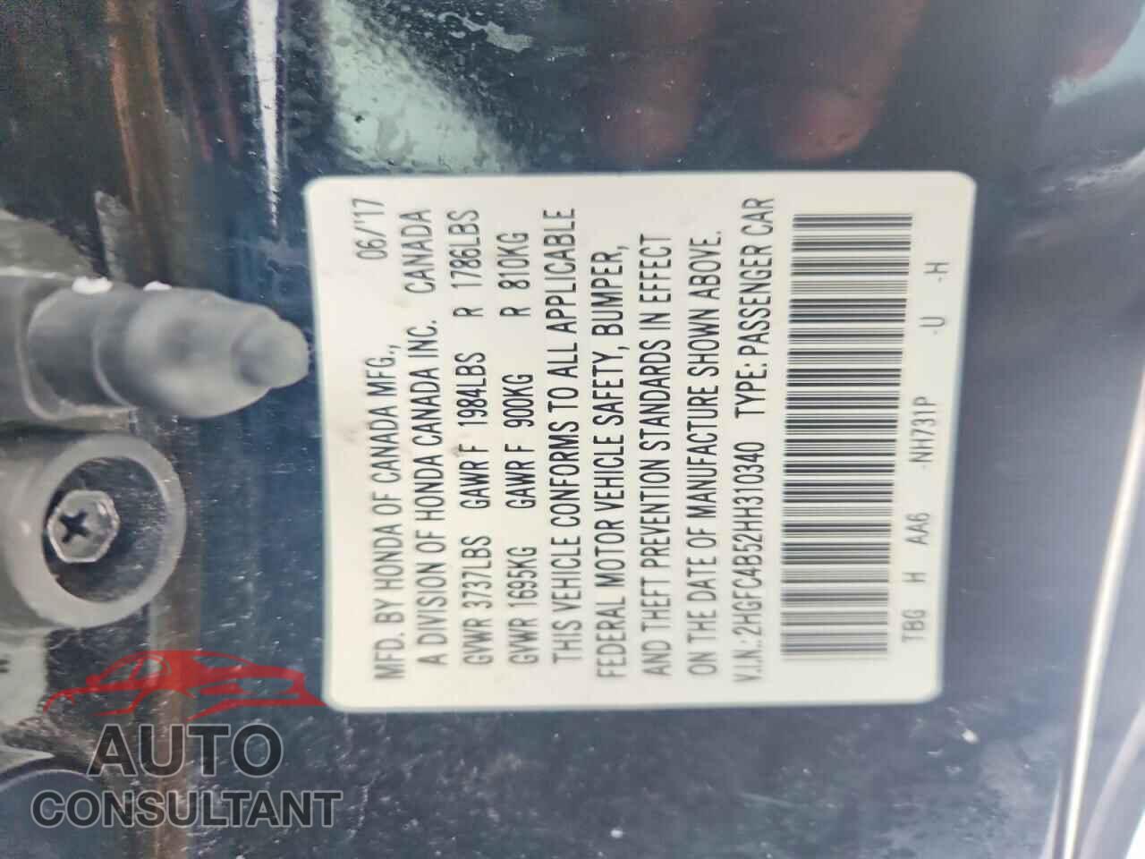 HONDA CIVIC 2017 - 2HGFC4B52HH310340