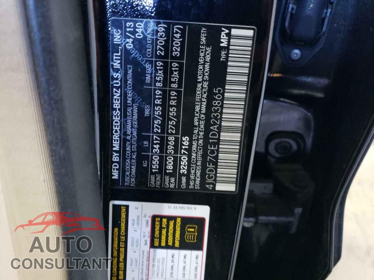 MERCEDES-BENZ GL-CLASS 2013 - 4JGDF7CE1DA233865