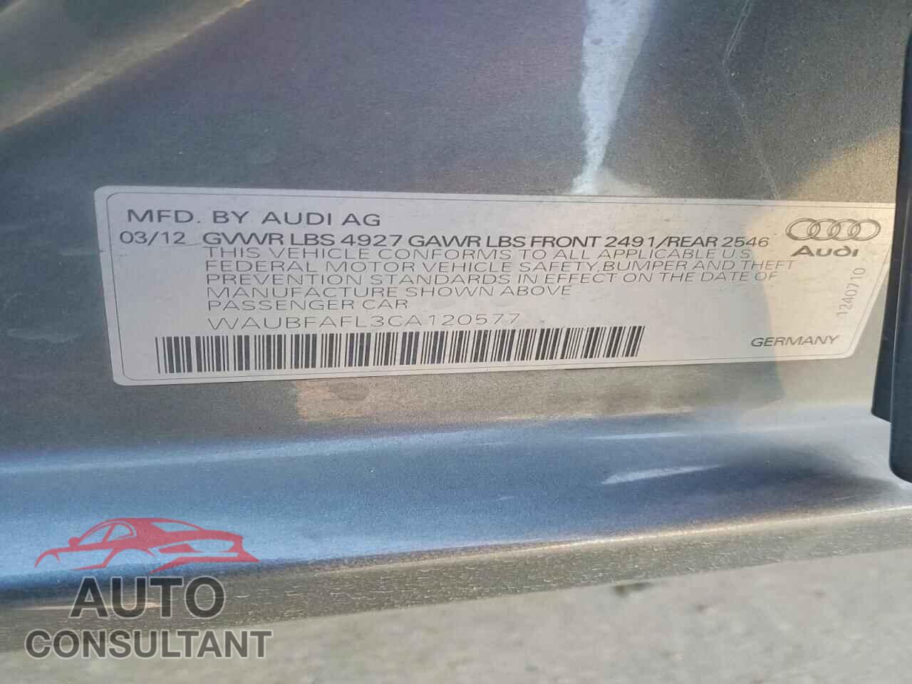 AUDI A4 2012 - WAUBFAFL3CA120577