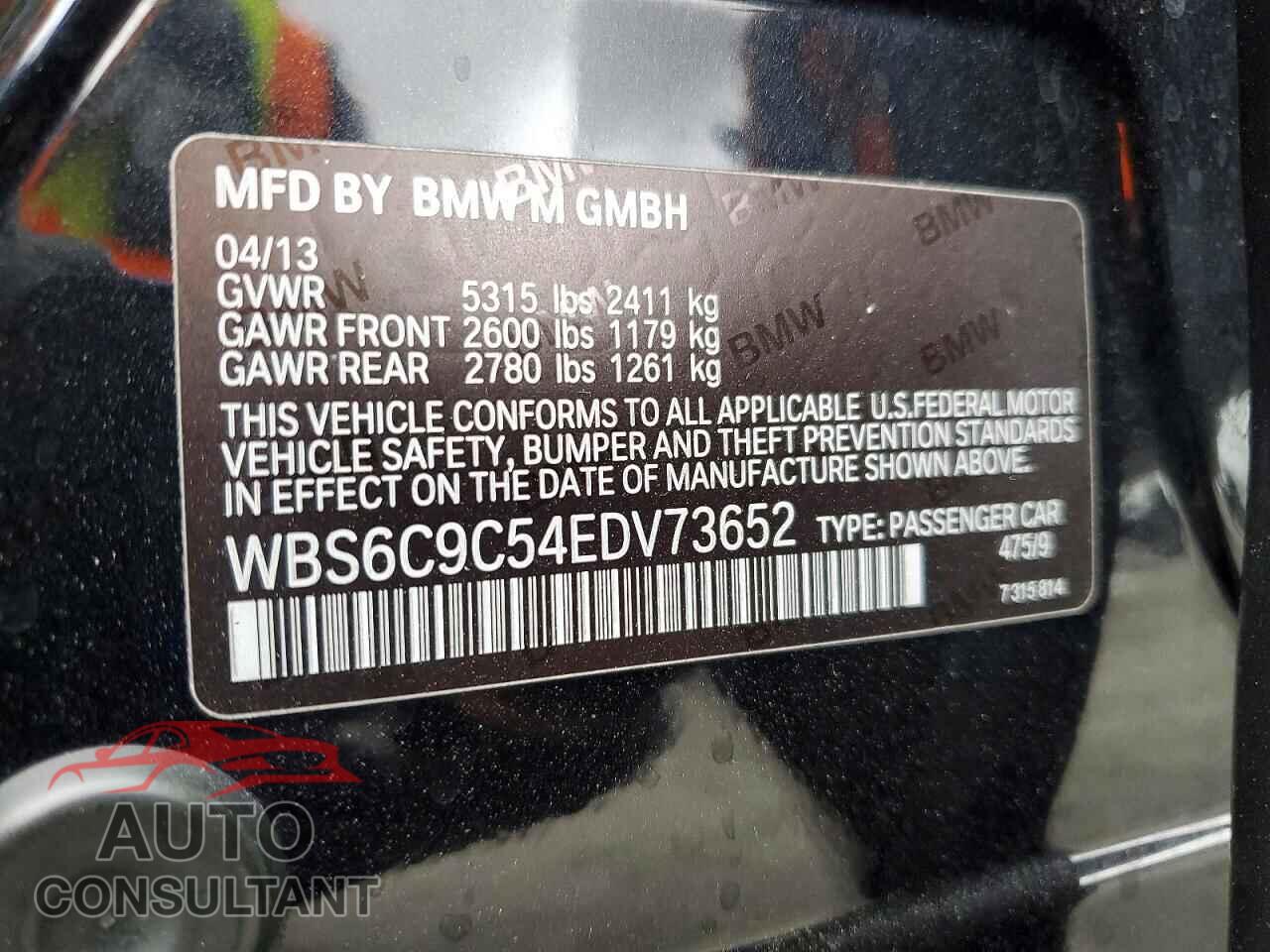 BMW M6 2014 - WBS6C9C54EDV73652