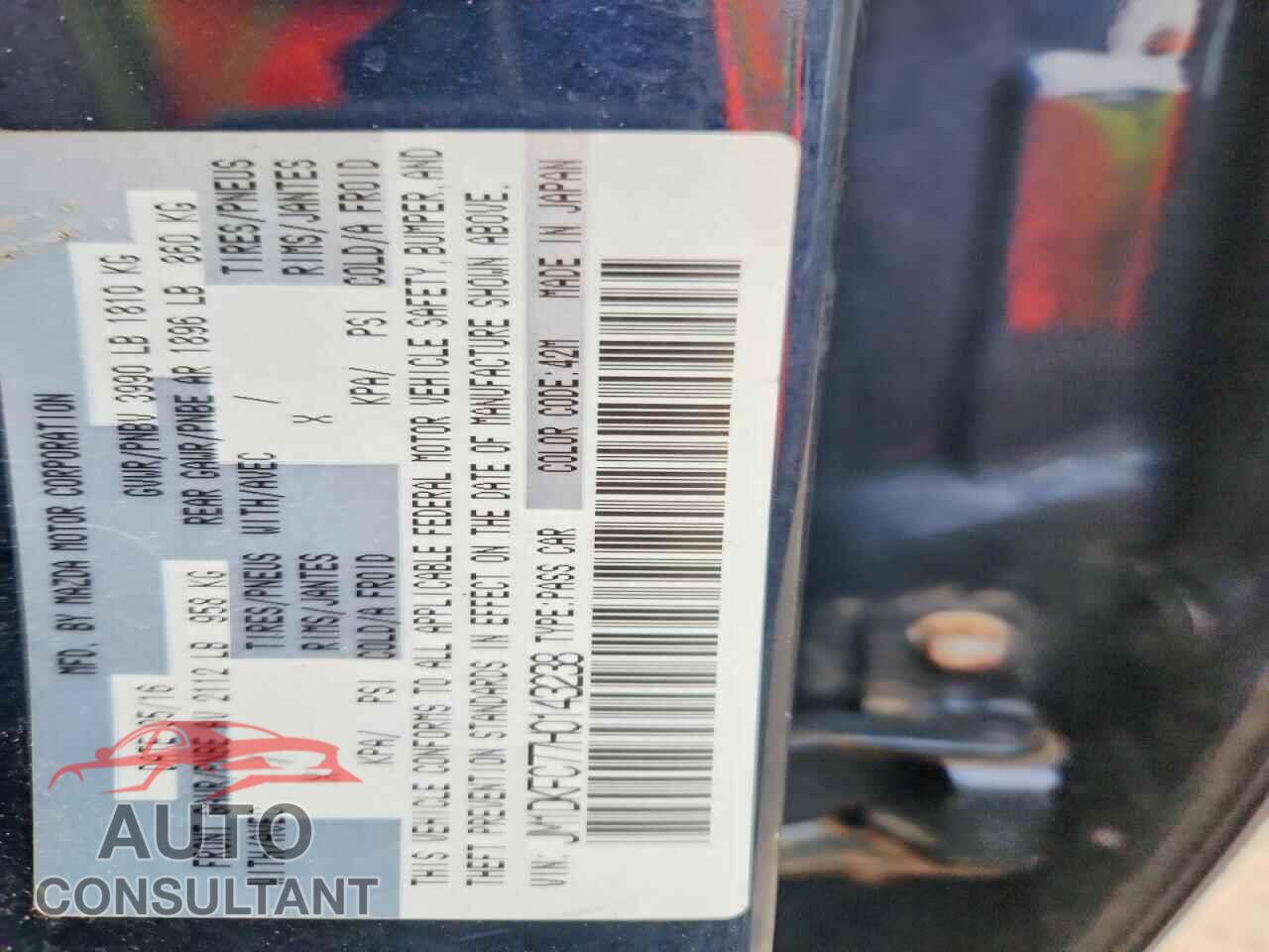 MAZDA CX-3 2017 - JM1DKFC77H0143238