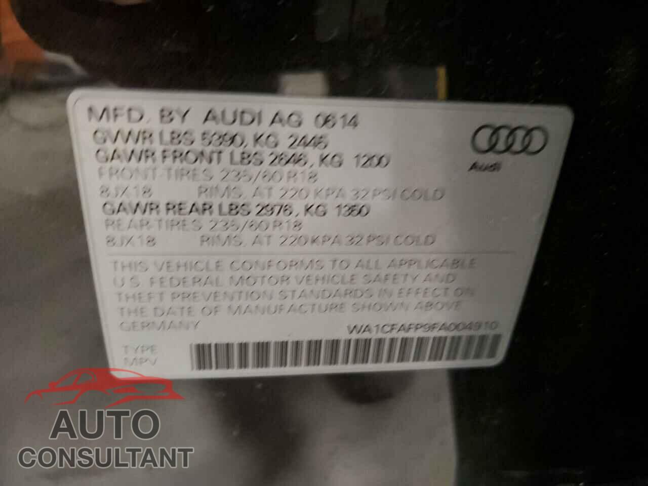 AUDI Q5 2015 - WA1CFAFP9FA004910