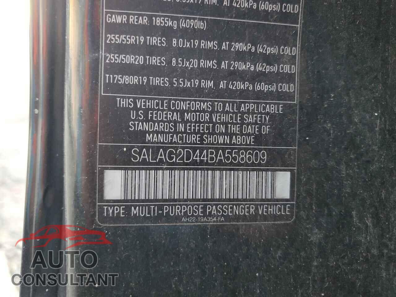LAND ROVER LR4 2011 - SALAG2D44BA558609