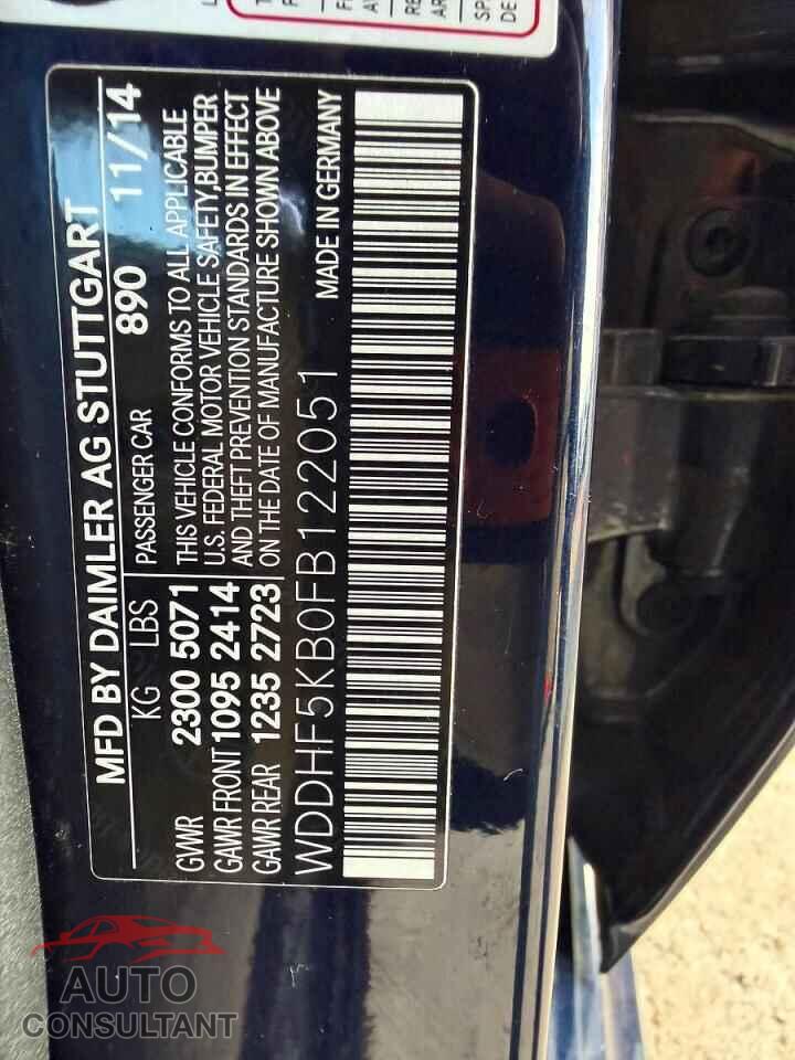 MERCEDES-BENZ E-CLASS 2015 - WDDHF5KB0FB122051