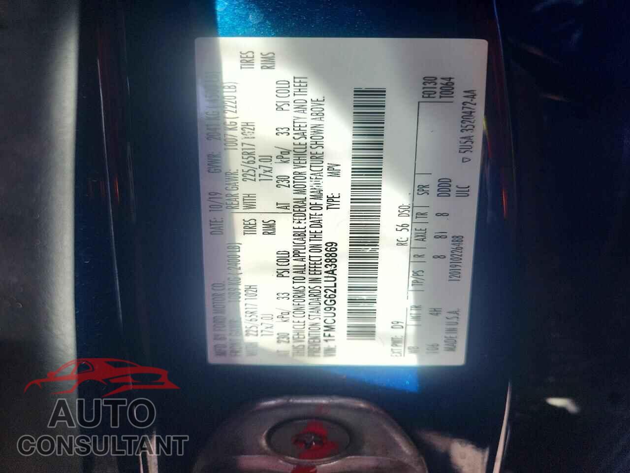FORD ESCAPE 2020 - 1FMCU9G62LUA38869