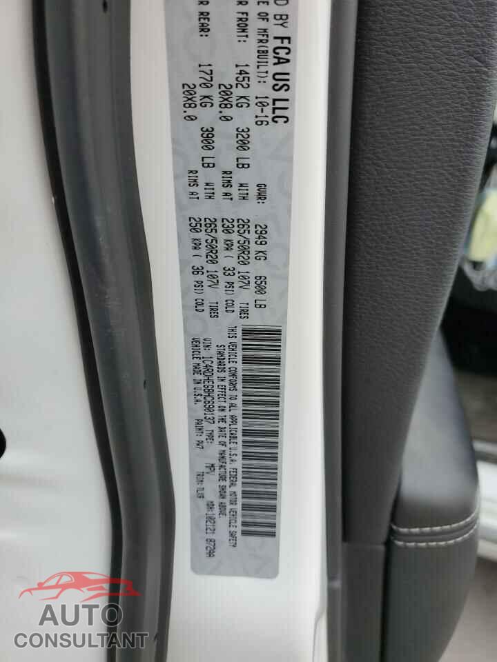 DODGE DURANGO 2017 - 1C4RDHEG8HC690137