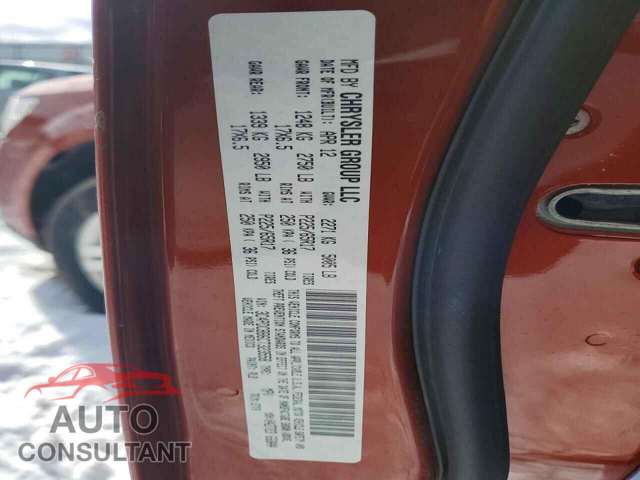 DODGE JOURNEY 2012 - 3C4PDCBB6CT323558