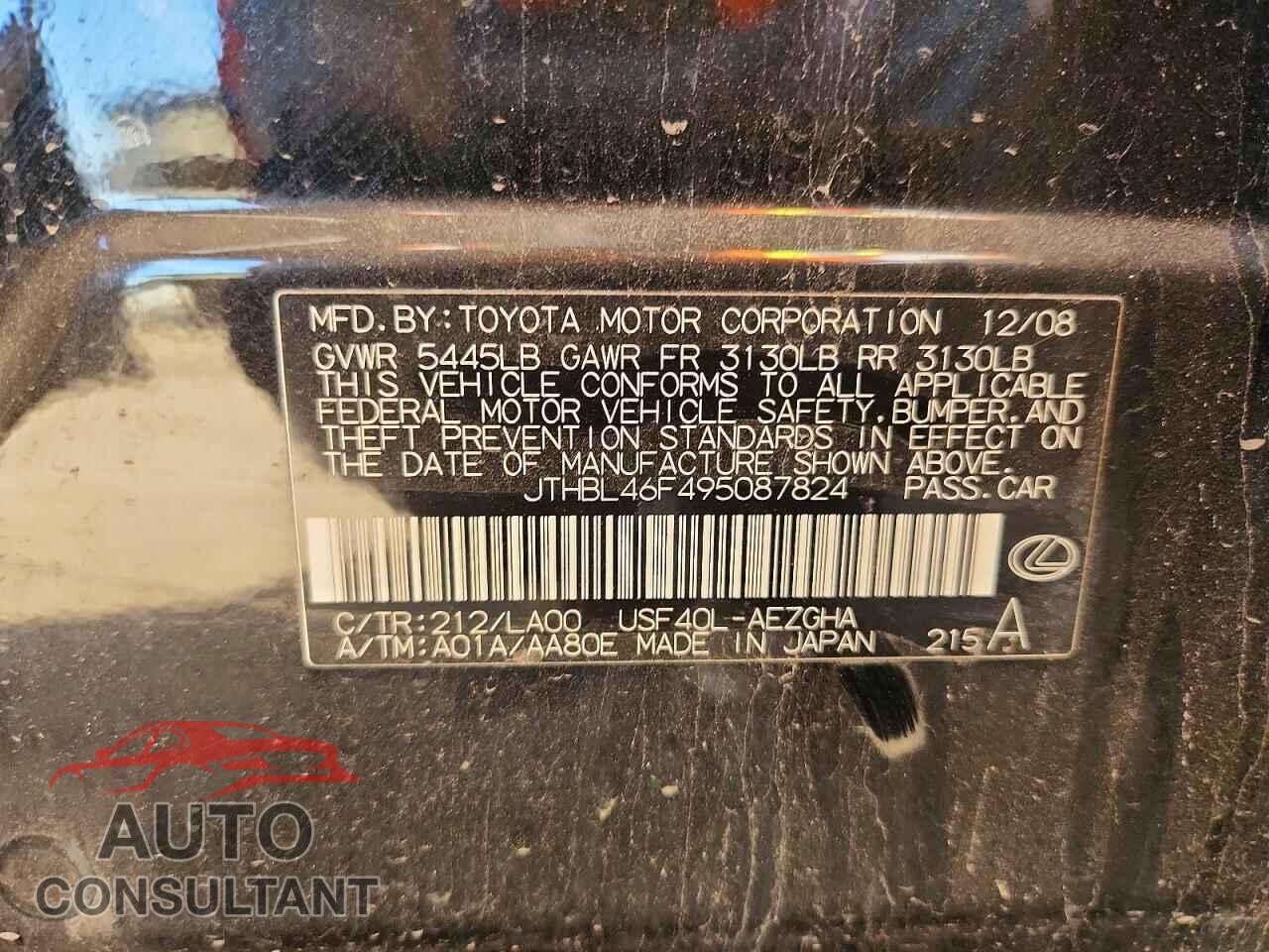 LEXUS LS500 2009 - JTHBL46F495087824