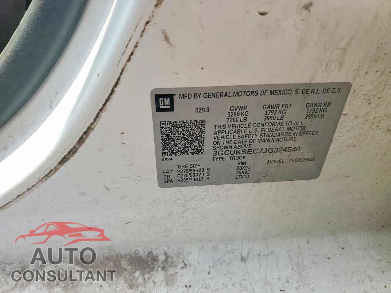 CHEVROLET SILVERADO 2018 - 3GCUKSEC7JG324540