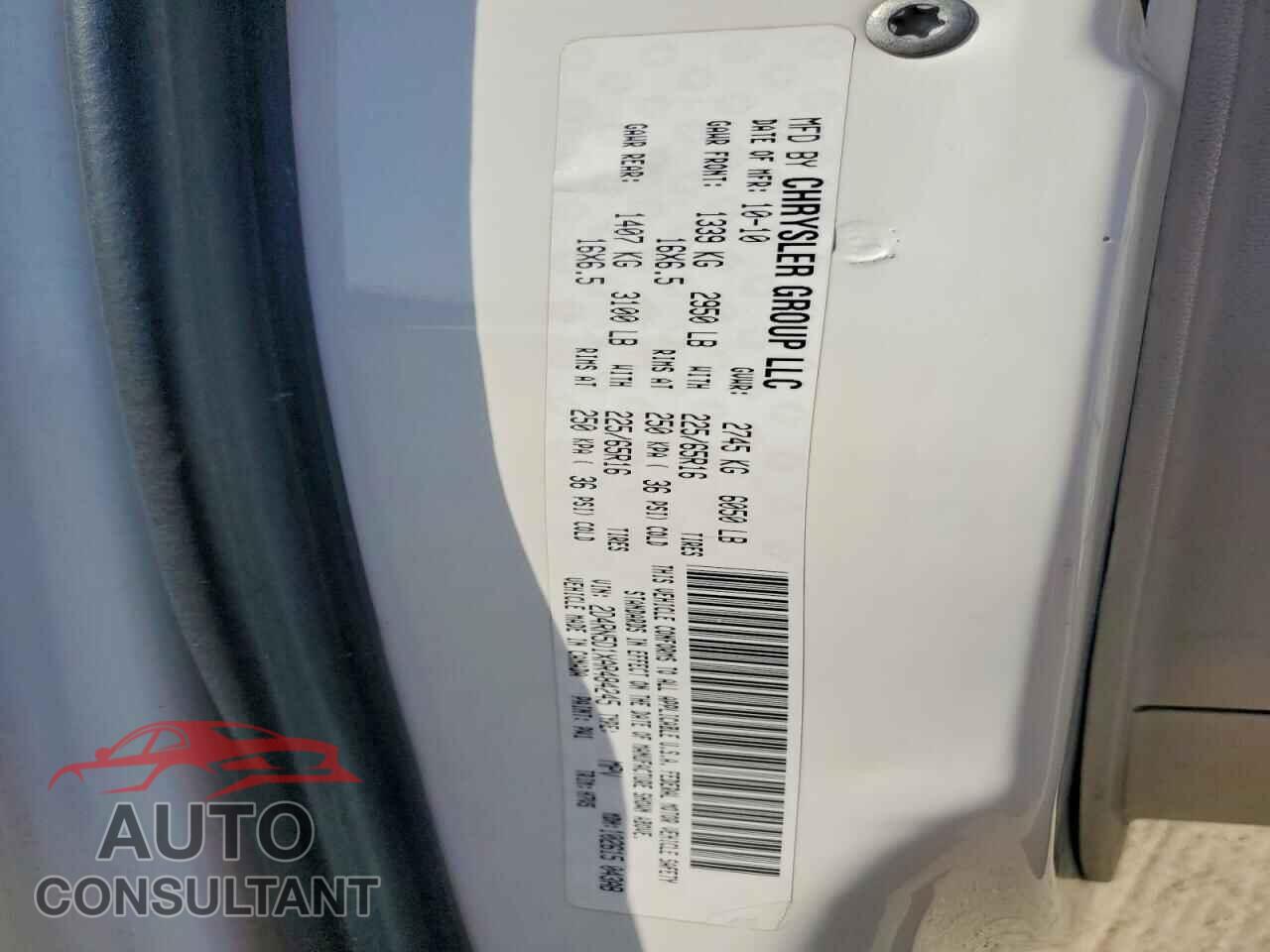 DODGE CARAVAN 2010 - 2D4RN5D1XAR484245