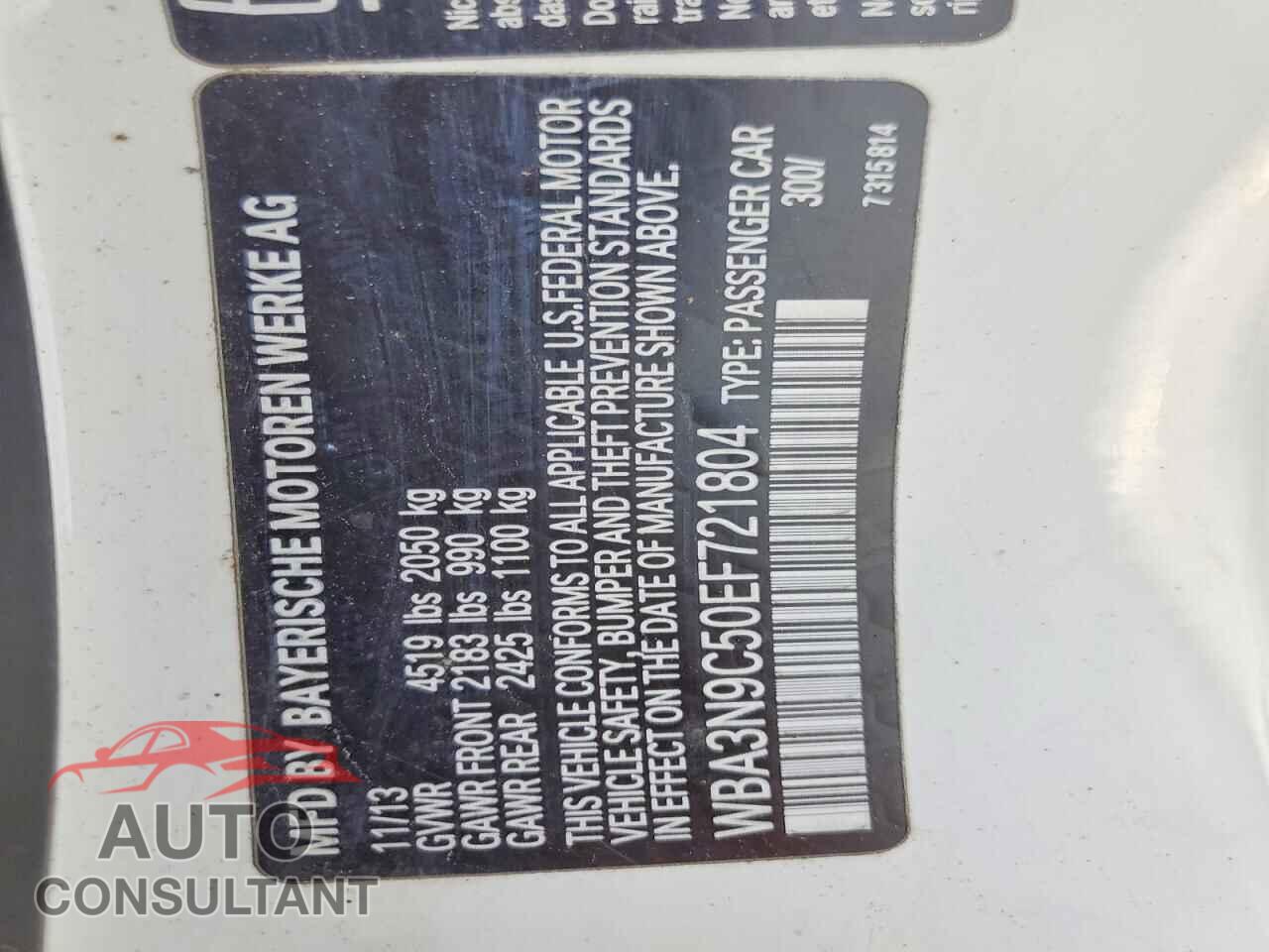 BMW 4 SERIES 2014 - WBA3N9C50EF721804