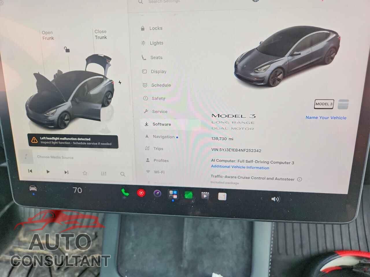 TESLA MODEL 3 2022 - 5YJ3E1EB4NF252342