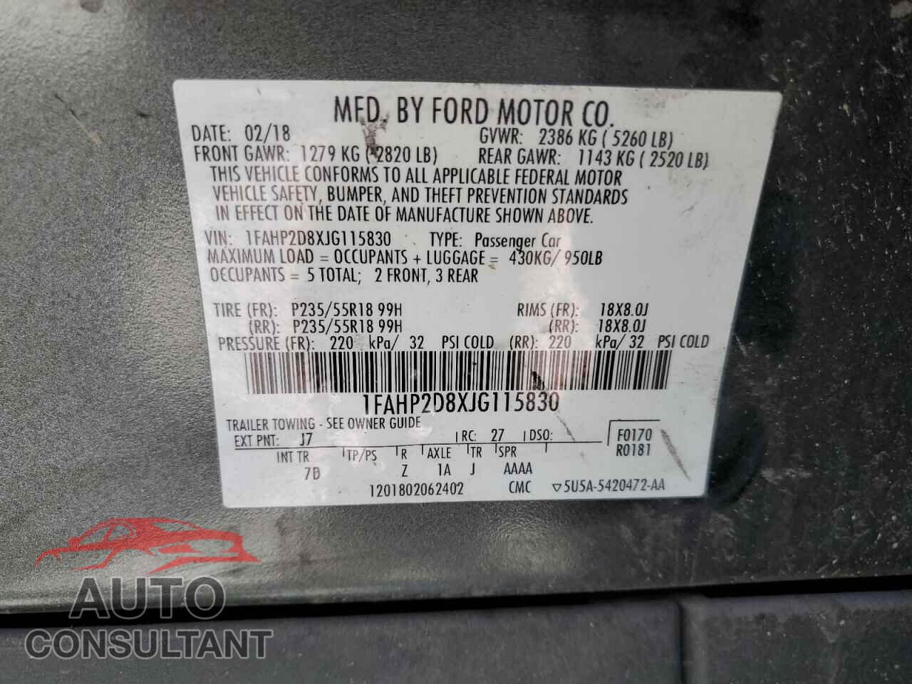 FORD TAURUS 2018 - 1FAHP2D8XJG115830