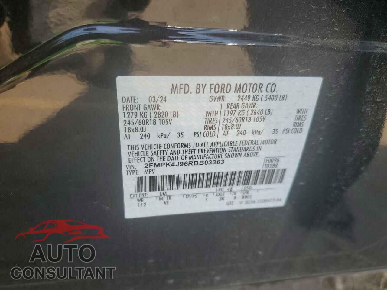 FORD EDGE 2024 - 2FMPK4J96RBB03363