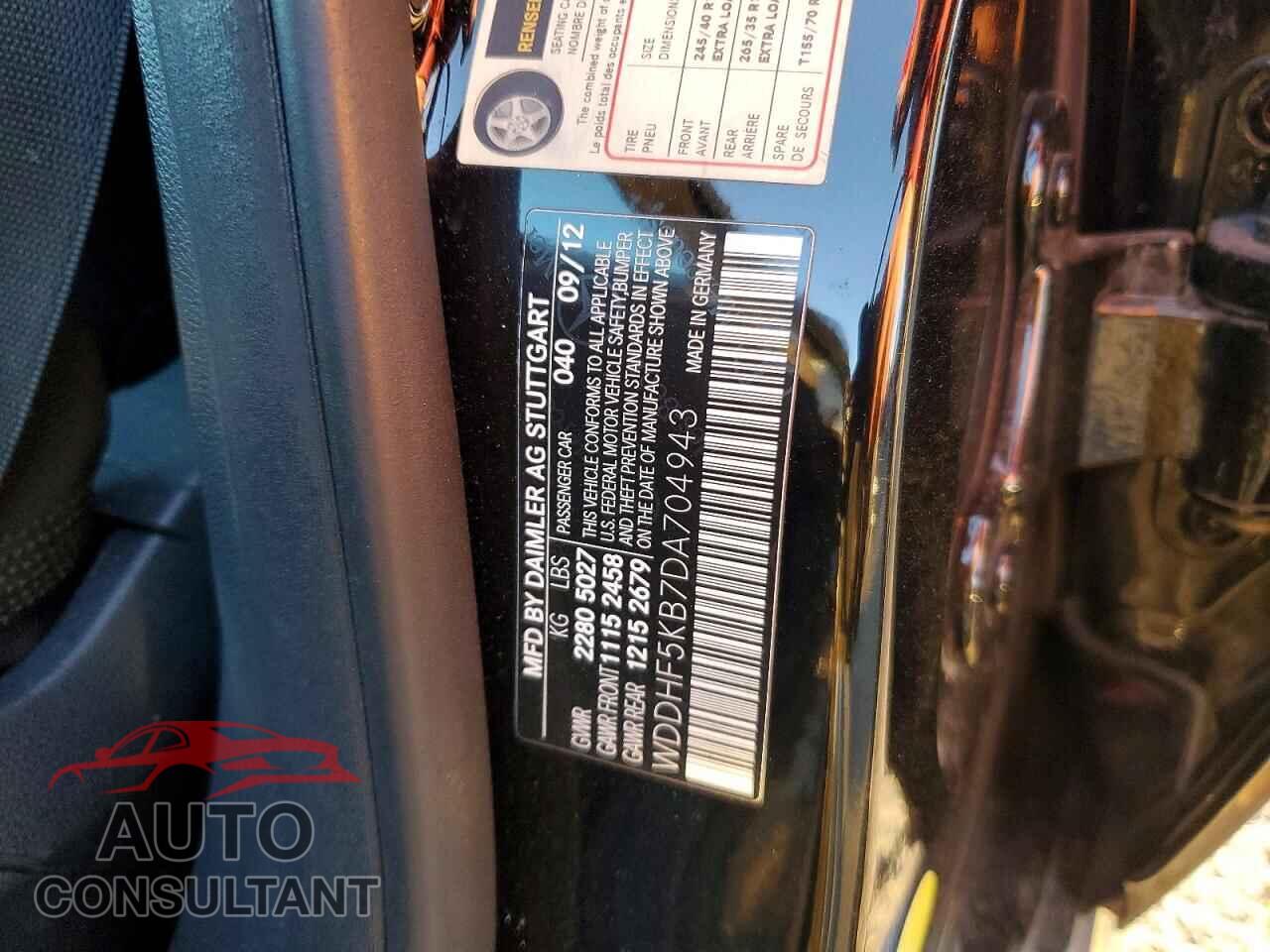 MERCEDES-BENZ E-CLASS 2013 - WDDHF5KB7DA704943