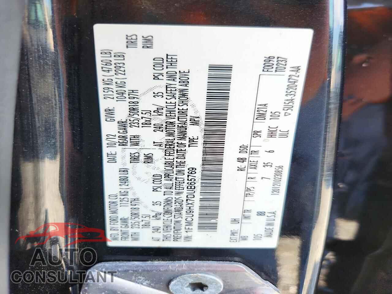 FORD ESCAPE 2013 - 1FMCU9HX7DUB65769
