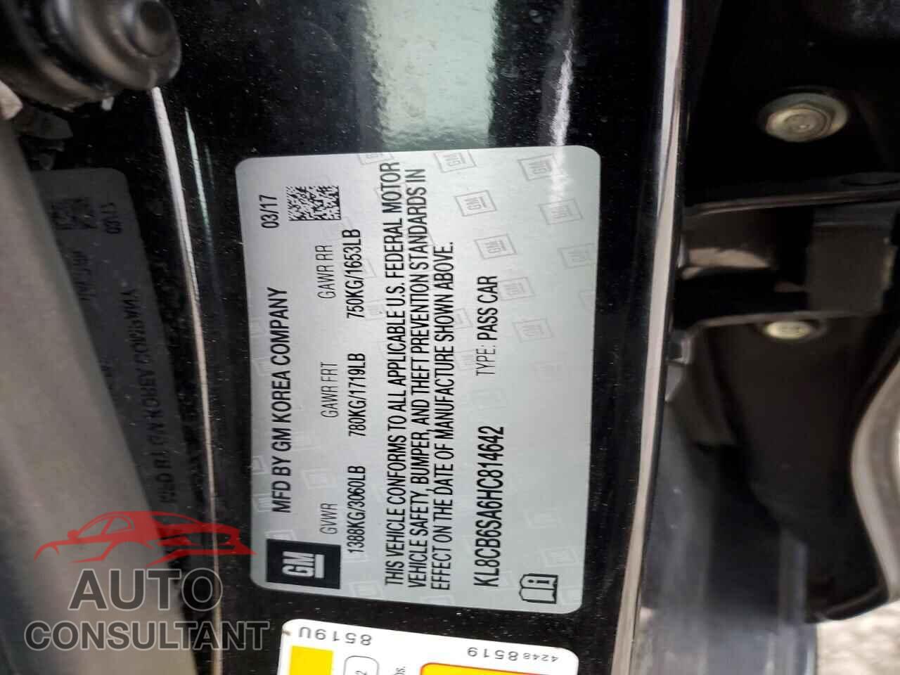 CHEVROLET SPARK 2017 - KL8CB6SA6HC814642