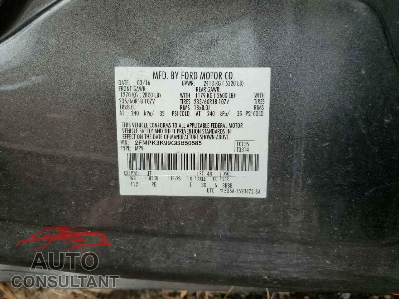 FORD EDGE 2016 - 2FMPK3K99GBB50585