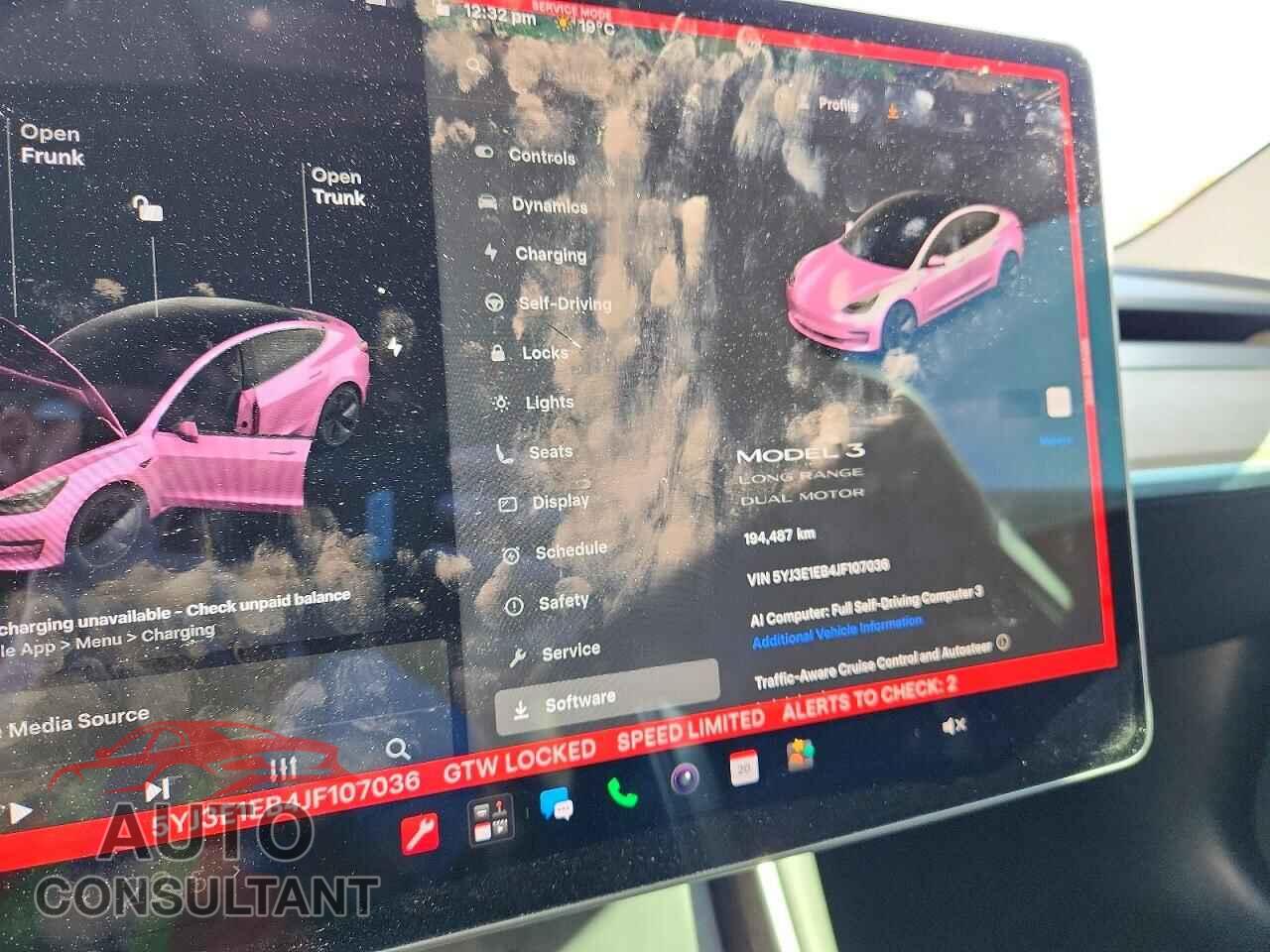 TESLA MODEL 3 2018 - 5YJ3E1EB4JF107036
