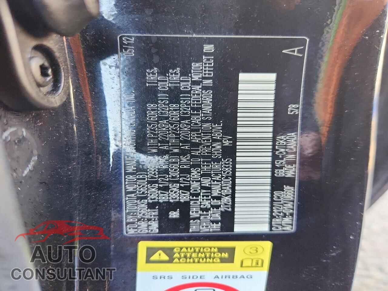 LEXUS RX350 2013 - 2T2BK1BAXDC158335