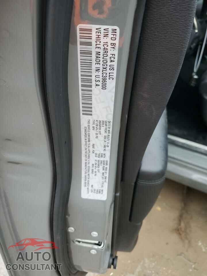 DODGE DURANGO 2020 - 1C4RDJDGXLC396000