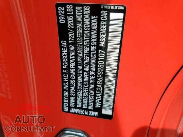 PORSCHE CAYMAN 2023 - WP0AE2A86PS280107