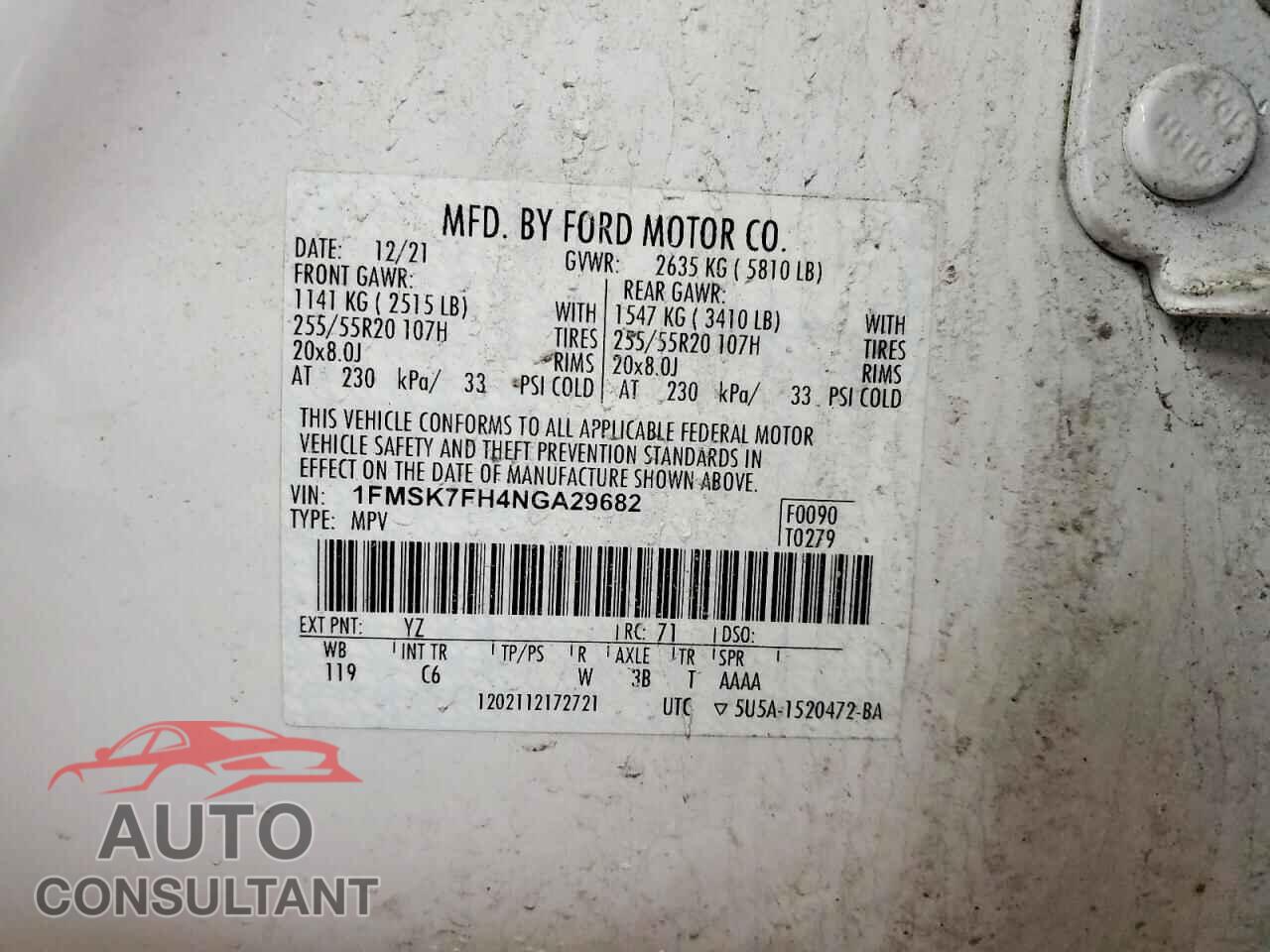 FORD EXPLORER 2022 - 1FMSK7FH4NGA29682