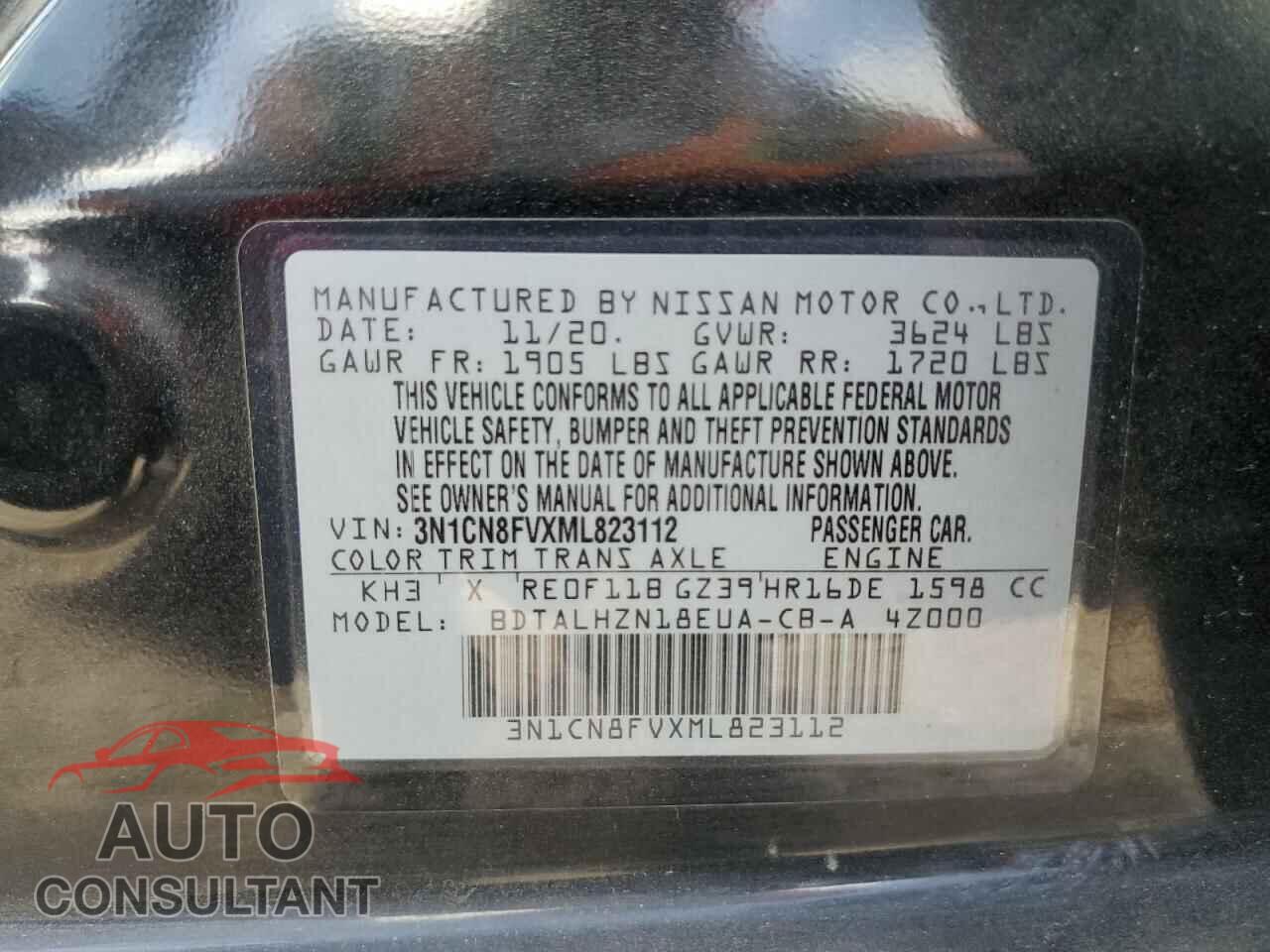 NISSAN VERSA 2021 - 3N1CN8FVXML823112