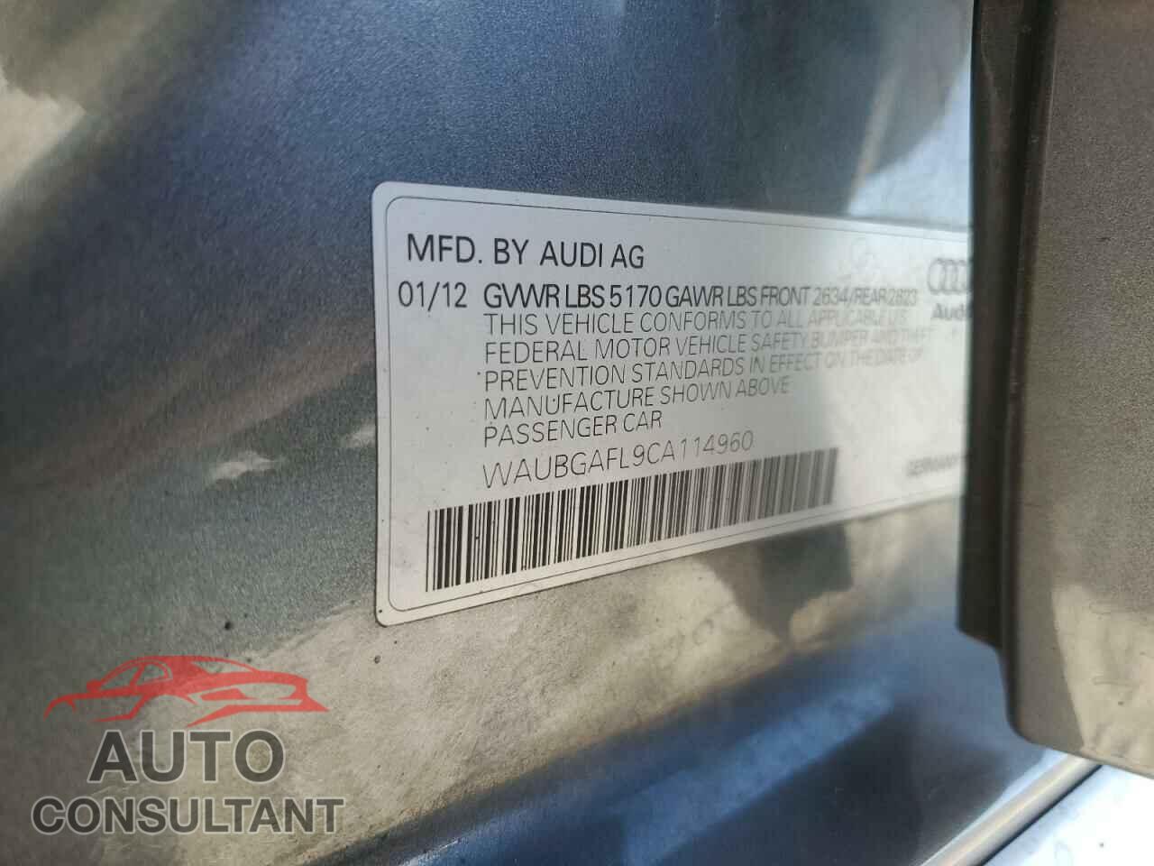 AUDI S4/RS4 2012 - WAUBGAFL9CA114960