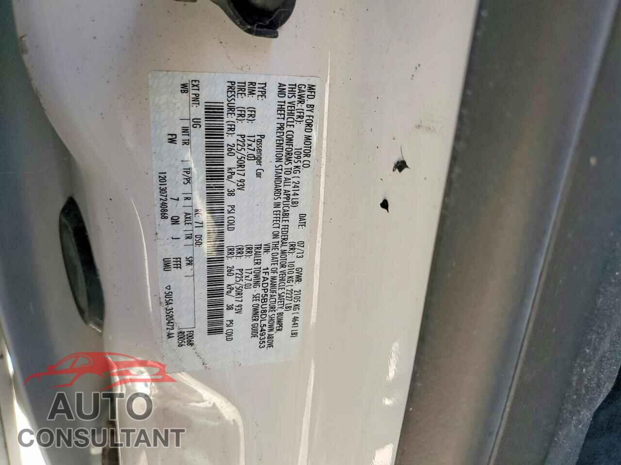 FORD CMAX 2013 - 1FADP5BU8DL549353