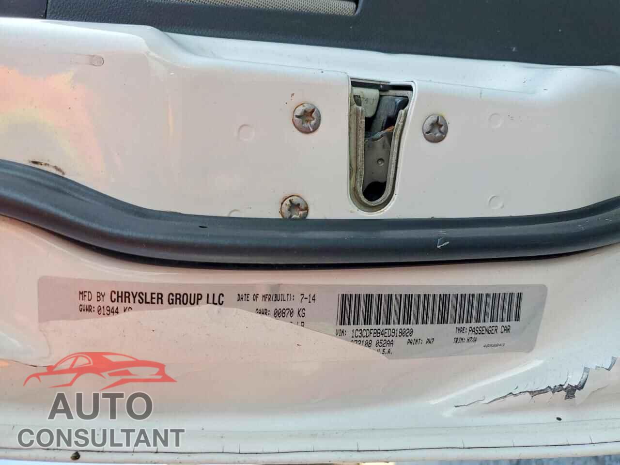 DODGE DART 2014 - 1C3CDFBB4ED918020