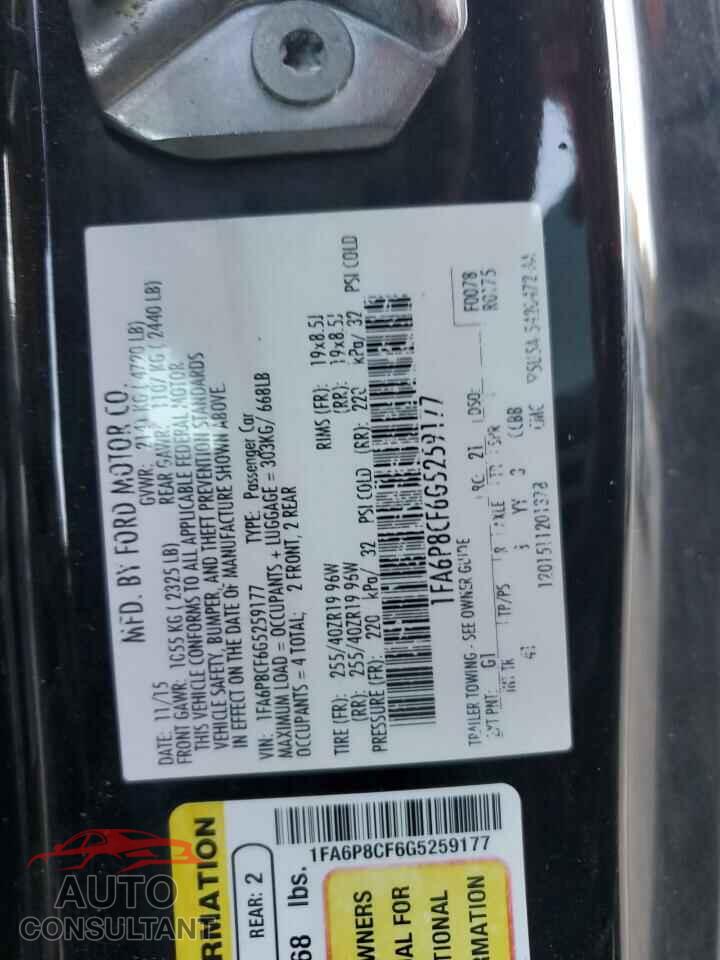 FORD MUSTANG 2016 - 1FA6P8CF6G5259177