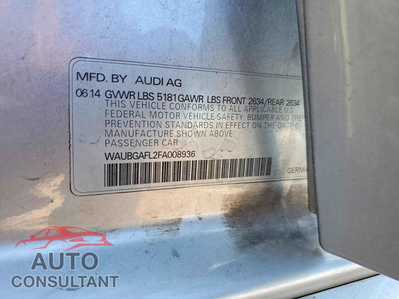 AUDI S4/RS4 2015 - WAUBGAFL2FA008936