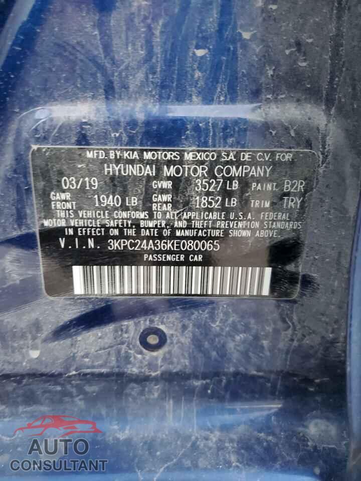 HYUNDAI ACCENT 2019 - 3KPC24A36KE080065