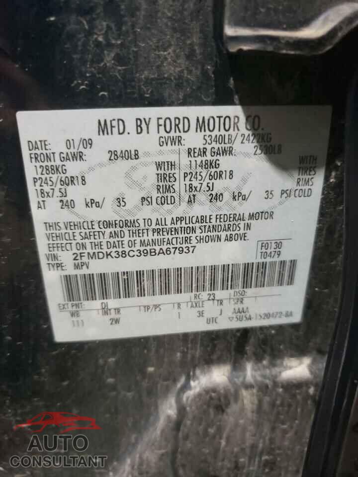 FORD EDGE 2009 - 2FMDK38C39BA67937