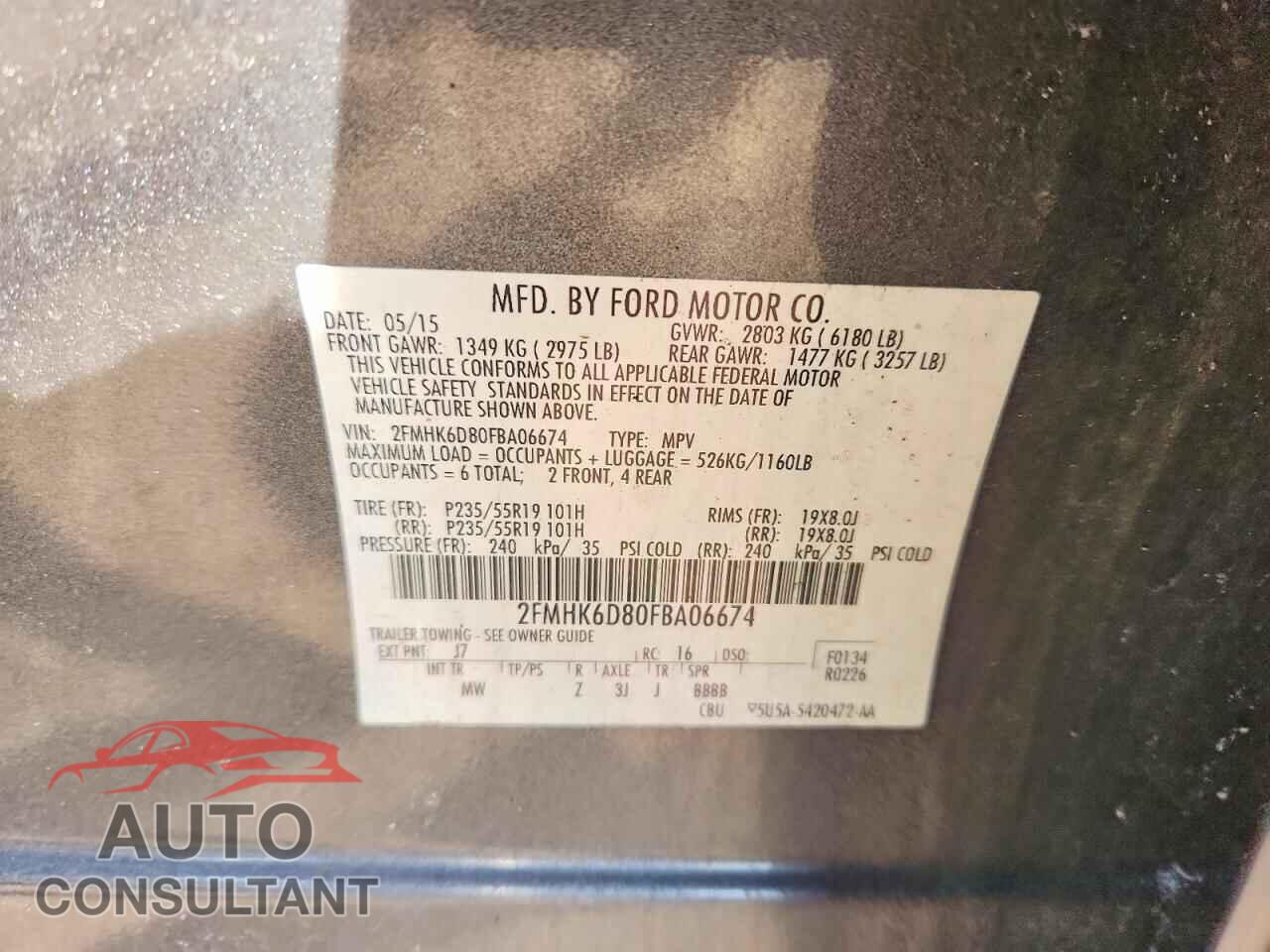 FORD FLEX 2015 - 2FMHK6D80FBA06674