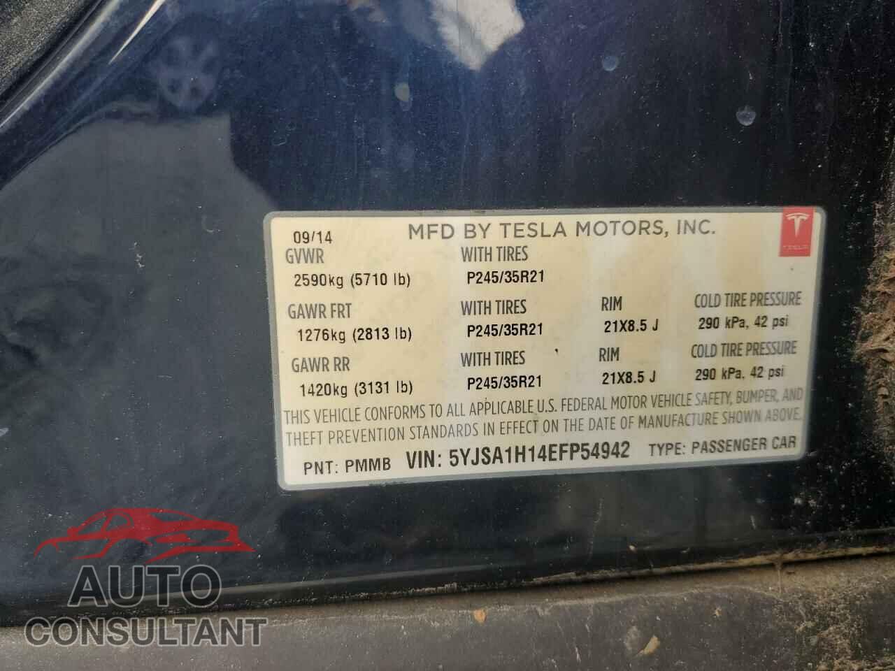 TESLA MODEL S 2014 - 5YJSA1H14EFP54942