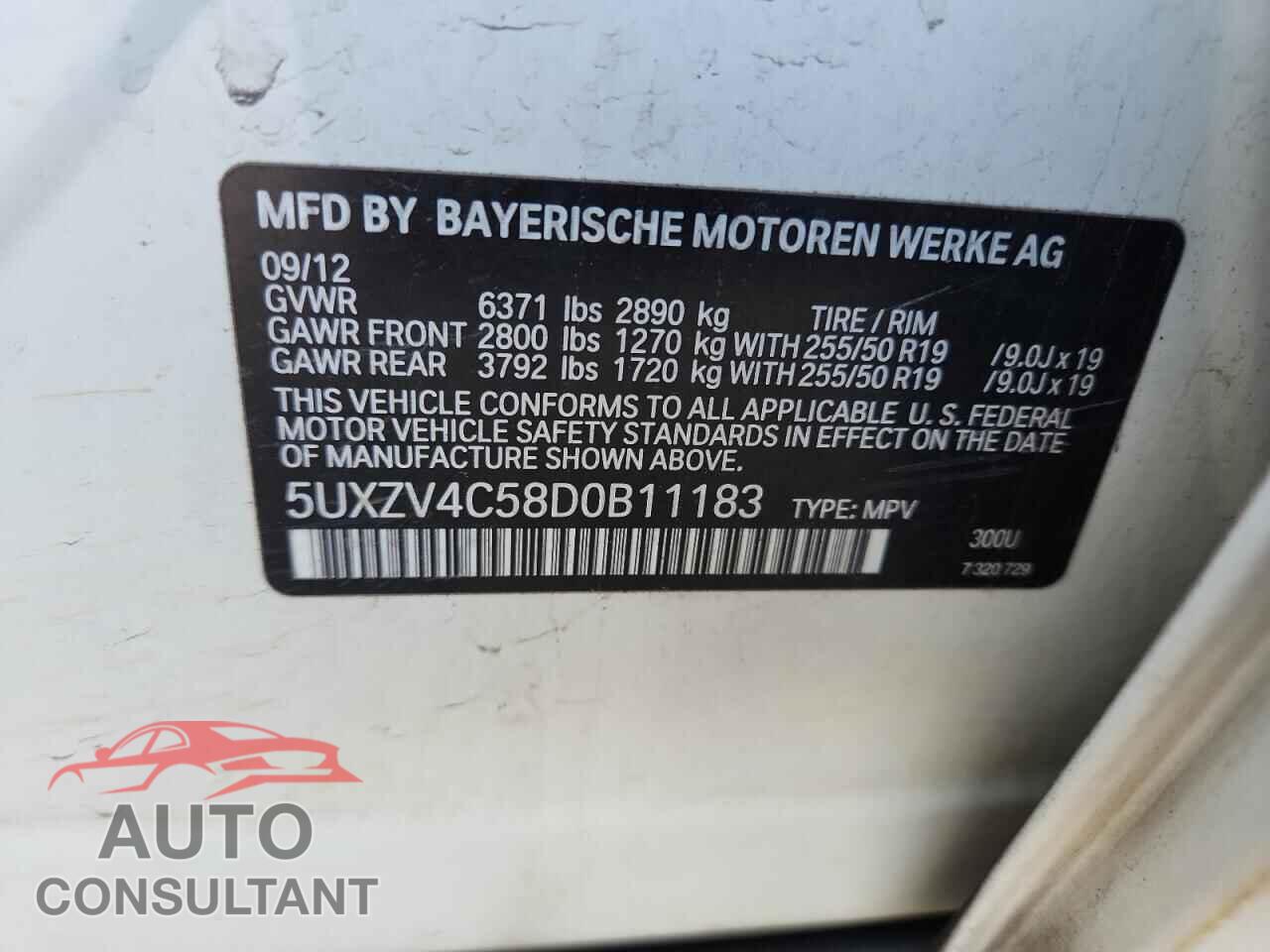 BMW X5 2013 - 5UXZV4C58D0B11183