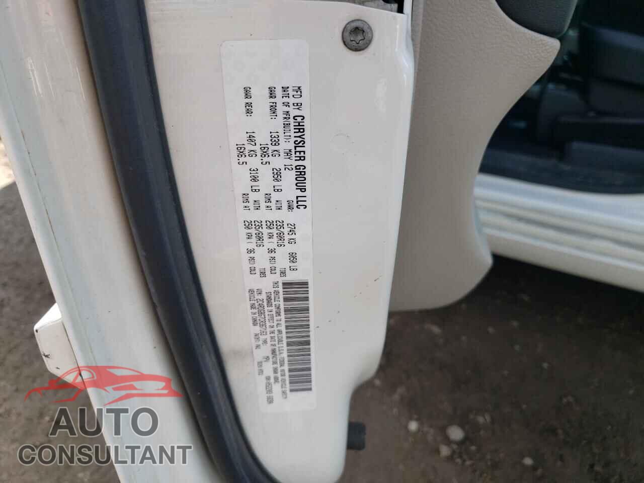 DODGE CARAVAN 2012 - 2C4RDGBG7CR367163