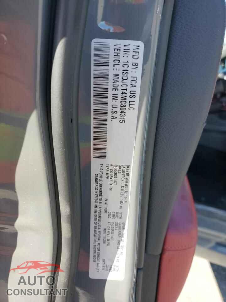 DODGE DURANGO 2021 - 1C4SDJCT4MC804315