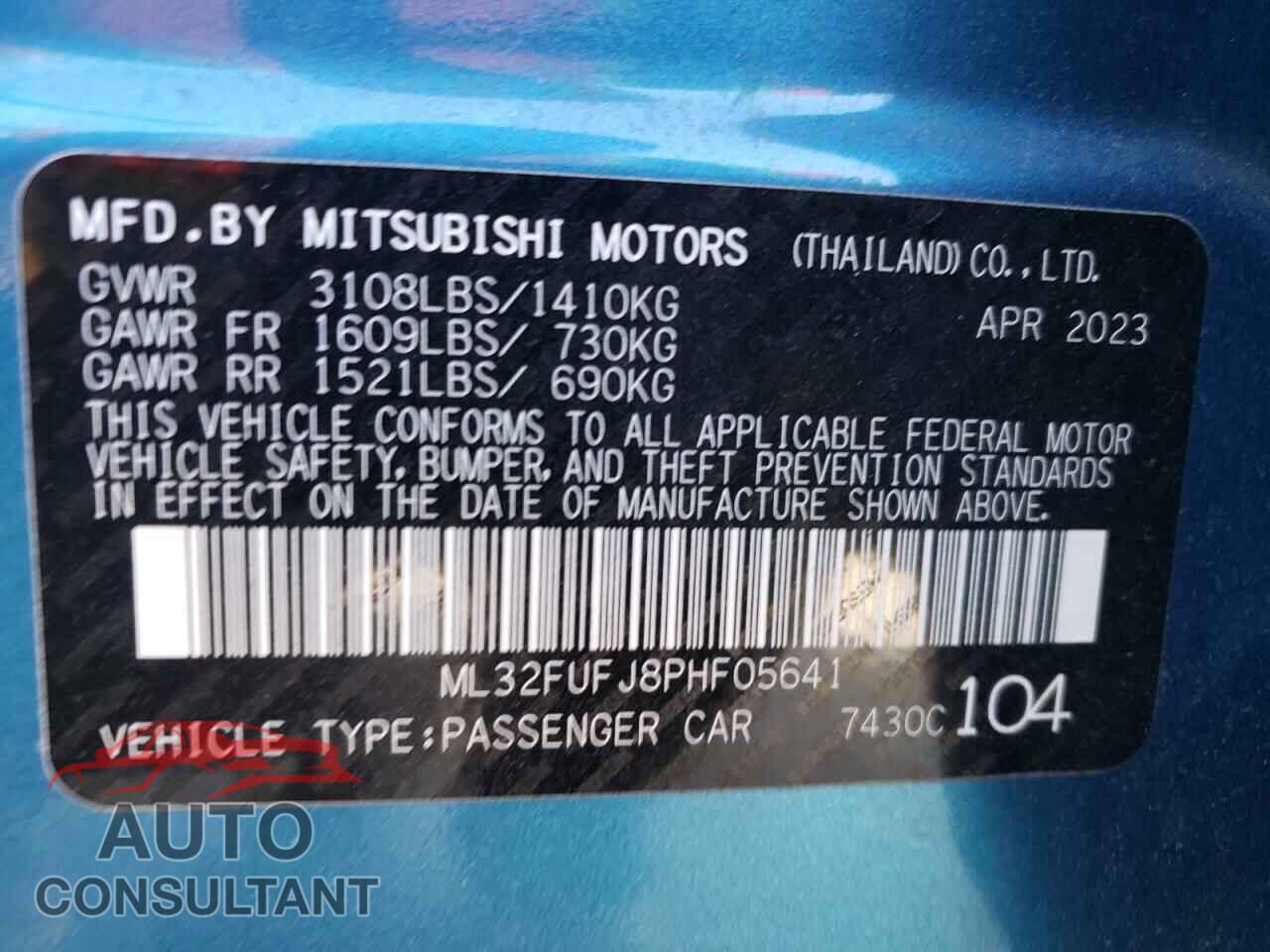 MITSUBISHI MIRAGE 2023 - ML32FUFJ8PHF05641