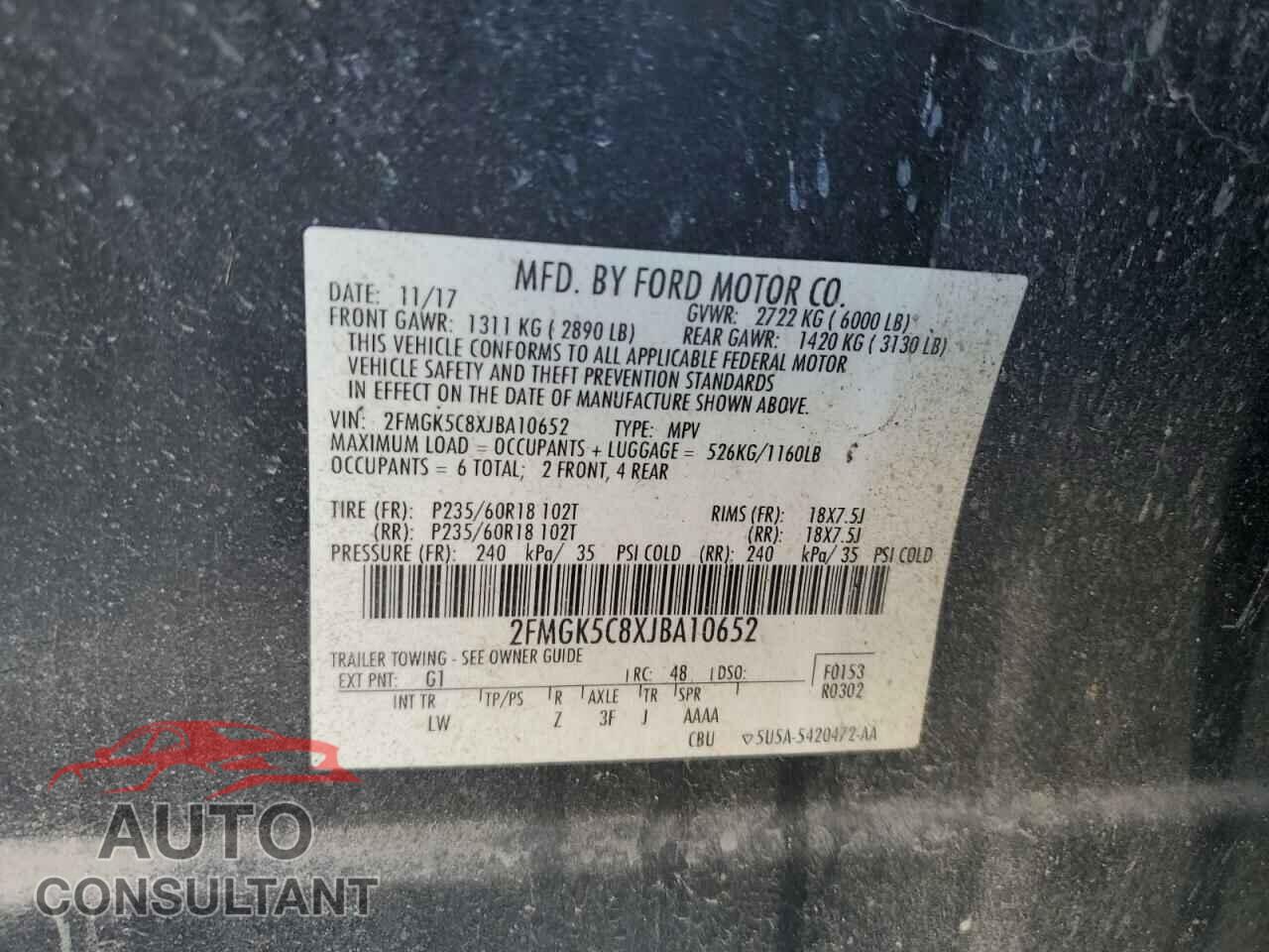FORD FLEX 2018 - 2FMGK5C8XJBA10652