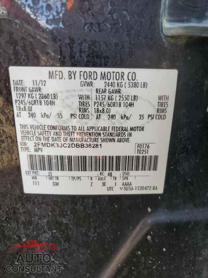 FORD EDGE 2013 - 2FMDK3JC2DBB36281