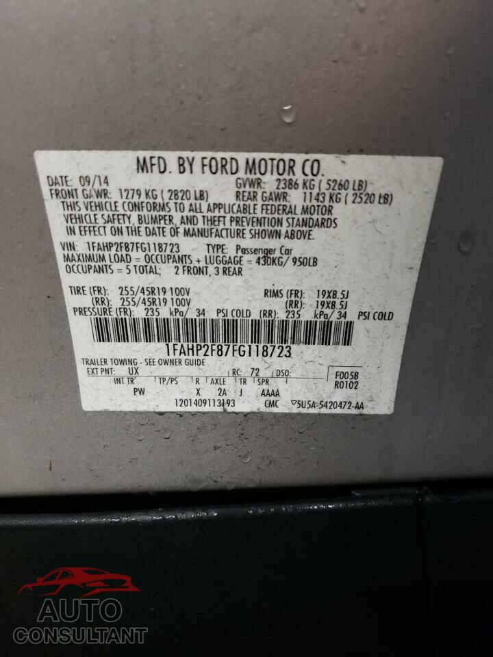 FORD TAURUS 2015 - 1FAHP2F87FG118723