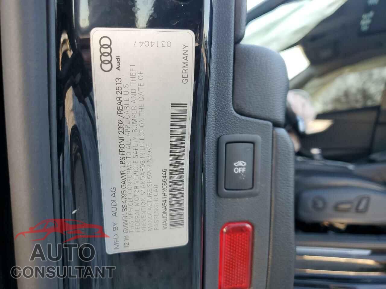 AUDI A4 2017 - WAUDNAF41HN056446