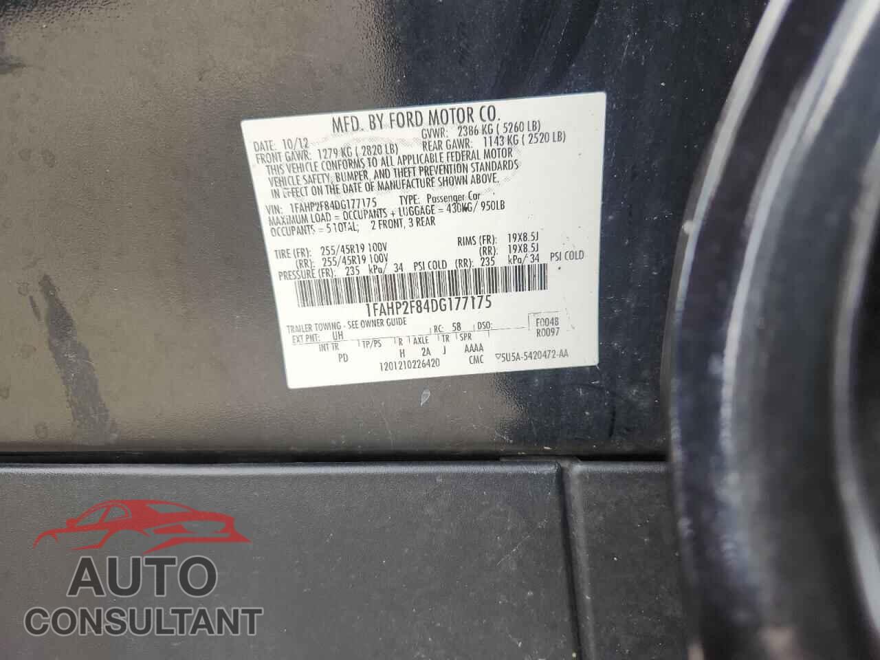 FORD TAURUS 2013 - 1FAHP2F84DG177175