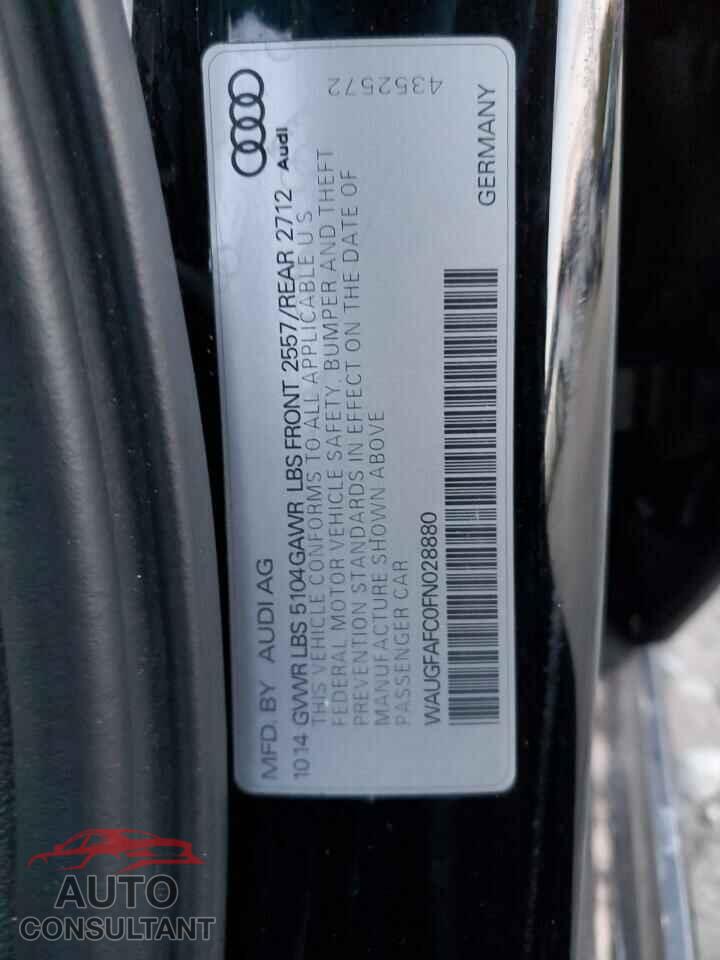 AUDI A6 2015 - WAUGFAFC0FN028880